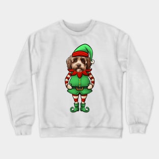 Funny Christmas Elf Lagotto Romagnolo Dog Crewneck Sweatshirt